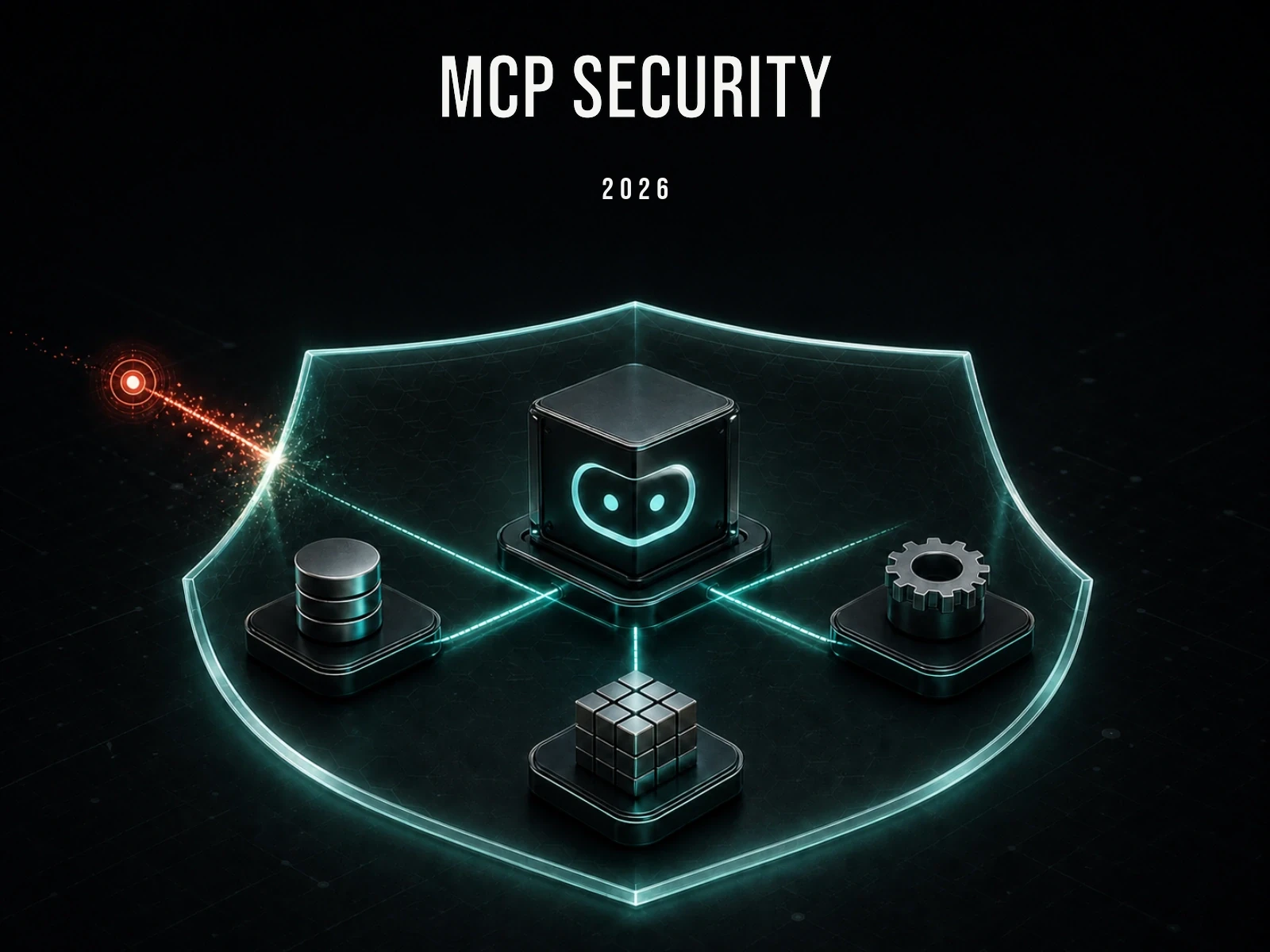 MCP Security — an AI agent and tool network protected by a security gateway