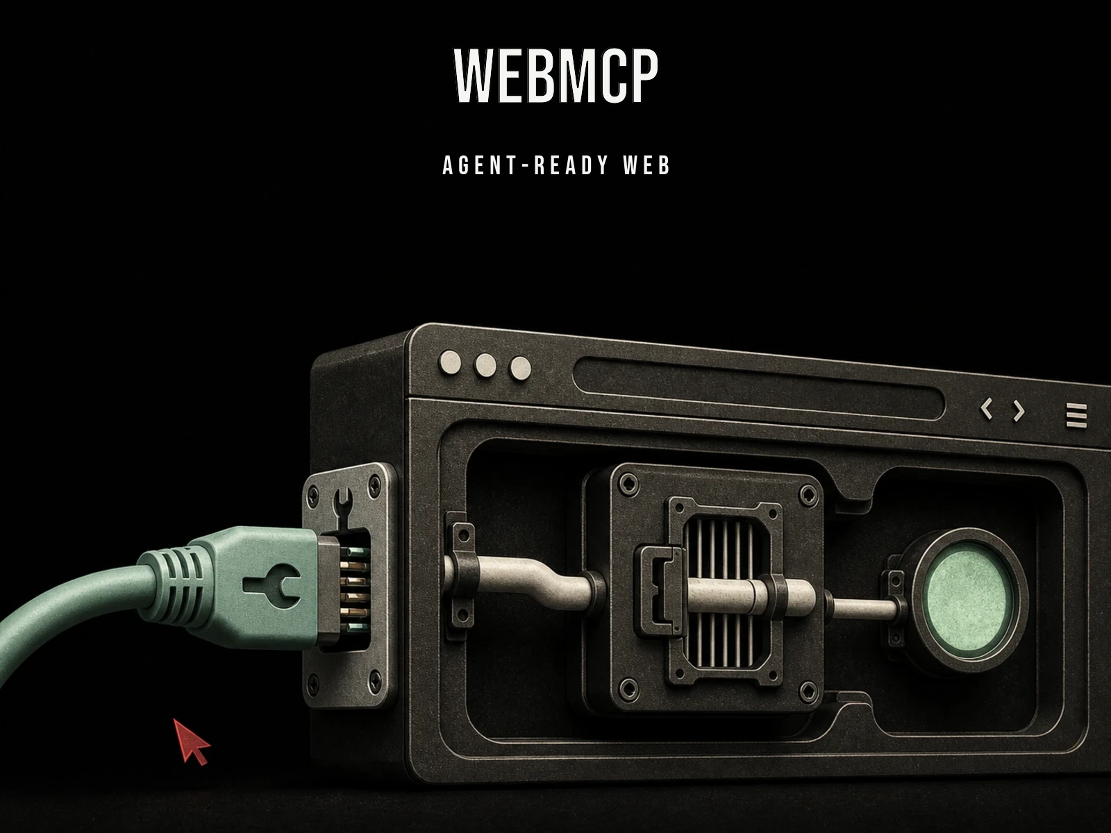 WebMCP — an AI agent connected to structured tools inside a browser interface
